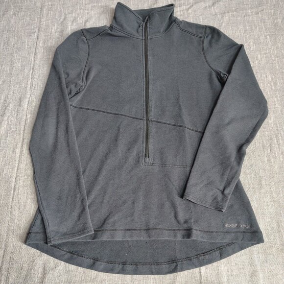 Exofficio Pullover Sweater Women's Size Large Black 1/2 Zip Athletic Fit Running - Picture 1 of 12